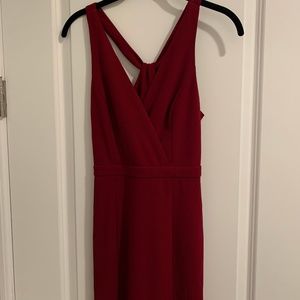 Always Be in Love Wine Red Twist-Back Maxi Dress